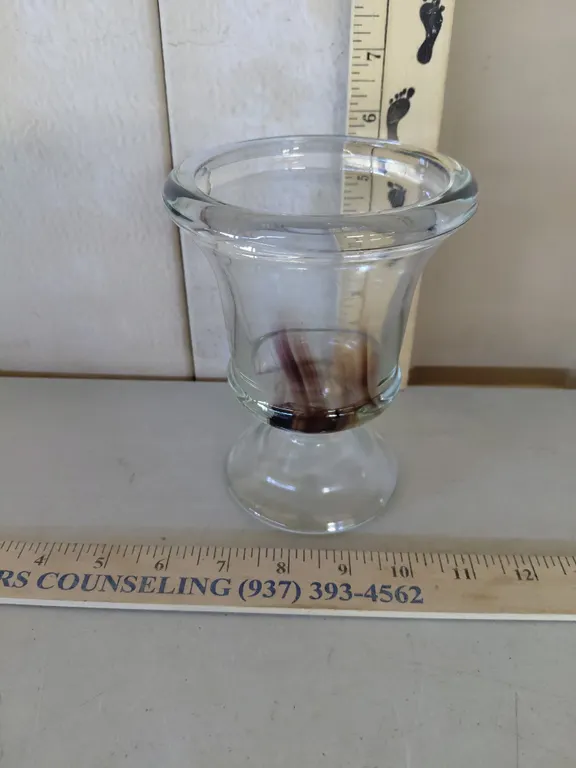 Vintage Clear/Slag Style Glass Compote 4.5"X6"