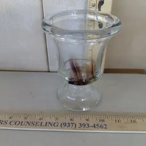 Vintage Clear/Slag Style Glass Compote 4.5"X6"