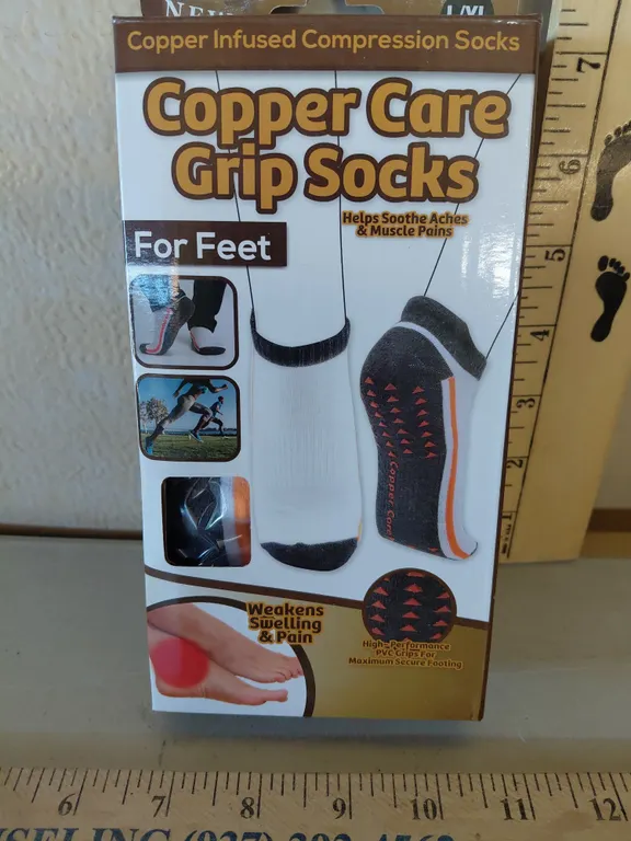 New Copper Care Grip Socks L/XL
