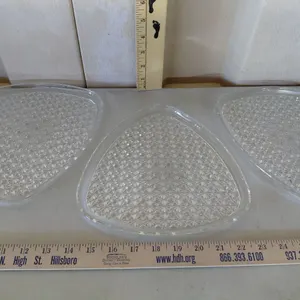 3 Vintage Anchor Hocking Daisy & Button Snack Plates