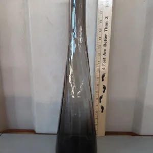 Vintage Hand Crafted Smoked Glass Twisted Vase 19.25" Tall