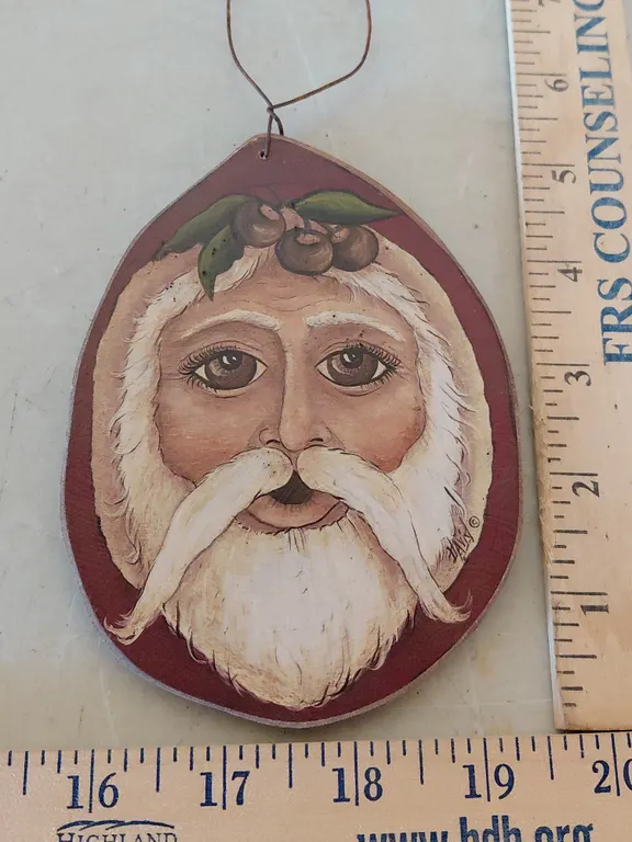 Signed! David #82/500 Folk Art Santa Ornament