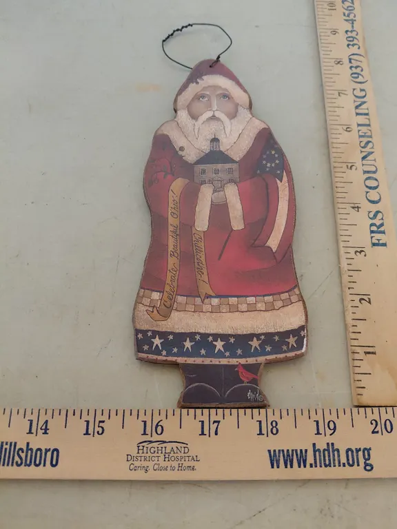 Signed! David #116/1000 Folk Art Santa Chillicothe, Ohio Ornament
