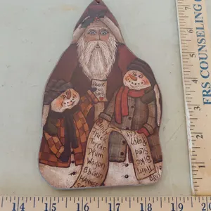 Signed! David #429/1000 Folk Art Santa Ornament