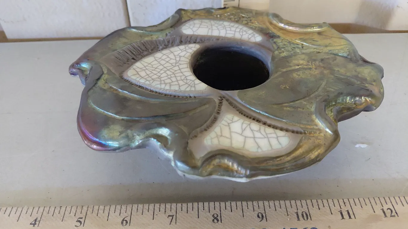 Large Unique Flower Frog, Mosaic Design 8"X7"X2"
