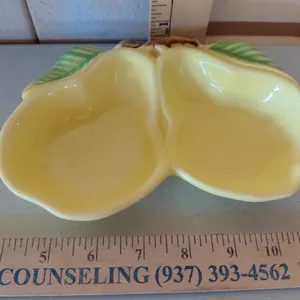 Vintage Belmar Of Calf. U.S.A. 320 Pottery Pear Divided Dish/Spoon Rest