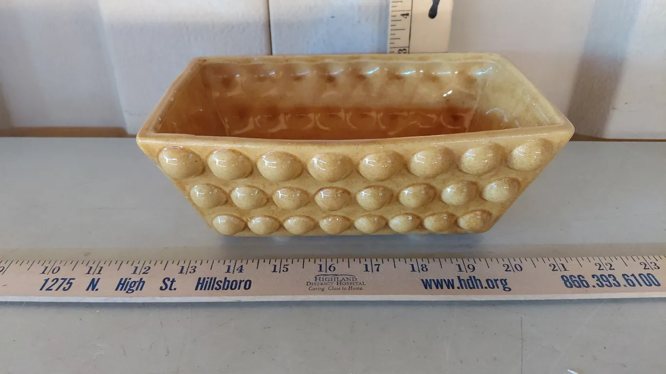 Vintage Pottery Planter Bubble/Knobbed Design 8.5"X5.5X3.5"