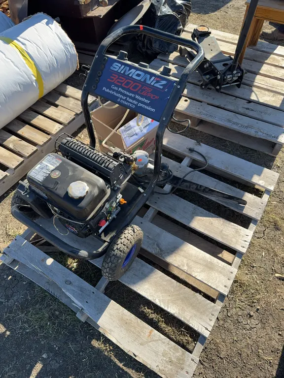 Pallet w/ electric Wellsaw, pressure washer for parts, etc.