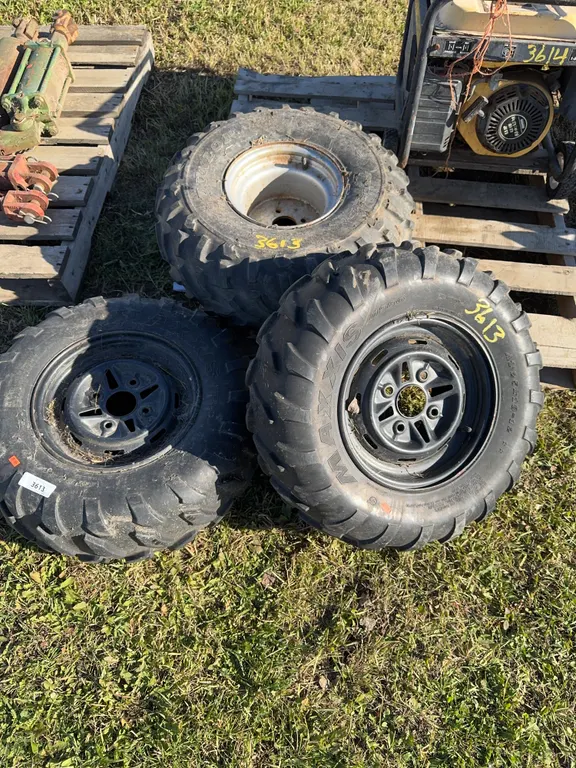 2 ATV tires/rims 25x10-12, 1 ATV tire/rim 25x10-12