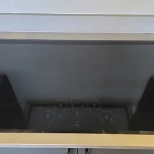GE Profile PP9036DJ2BB built-in electric glass cooktop. Features 5 radiant cooking elements, digital touch controls, sync burner capability, and power