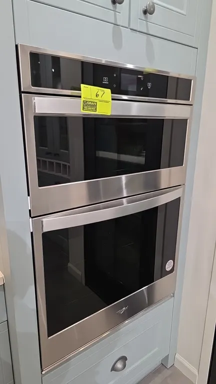 2022 Whirlpool WOC54EC0HS20 built-in microwave wall oven combination. Features stainless steel finish, glass front doors, digital touchscreen controls