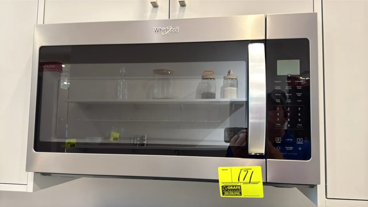 2022 Whirlpool WMH32519HZ07 over-the-range microwave oven. Features stainless steel finish, digital touch controls, underside exhaust vent with grease