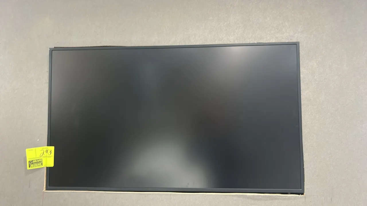 2021 Samsung LH43QMRABGCXZA QM43R-A 42" flat screen display. S/N: 0GWGHNBRA00081E. Electrical: 100-240V, 50/60 Hz, 1.0A, 1-Phase. Includes articulatin