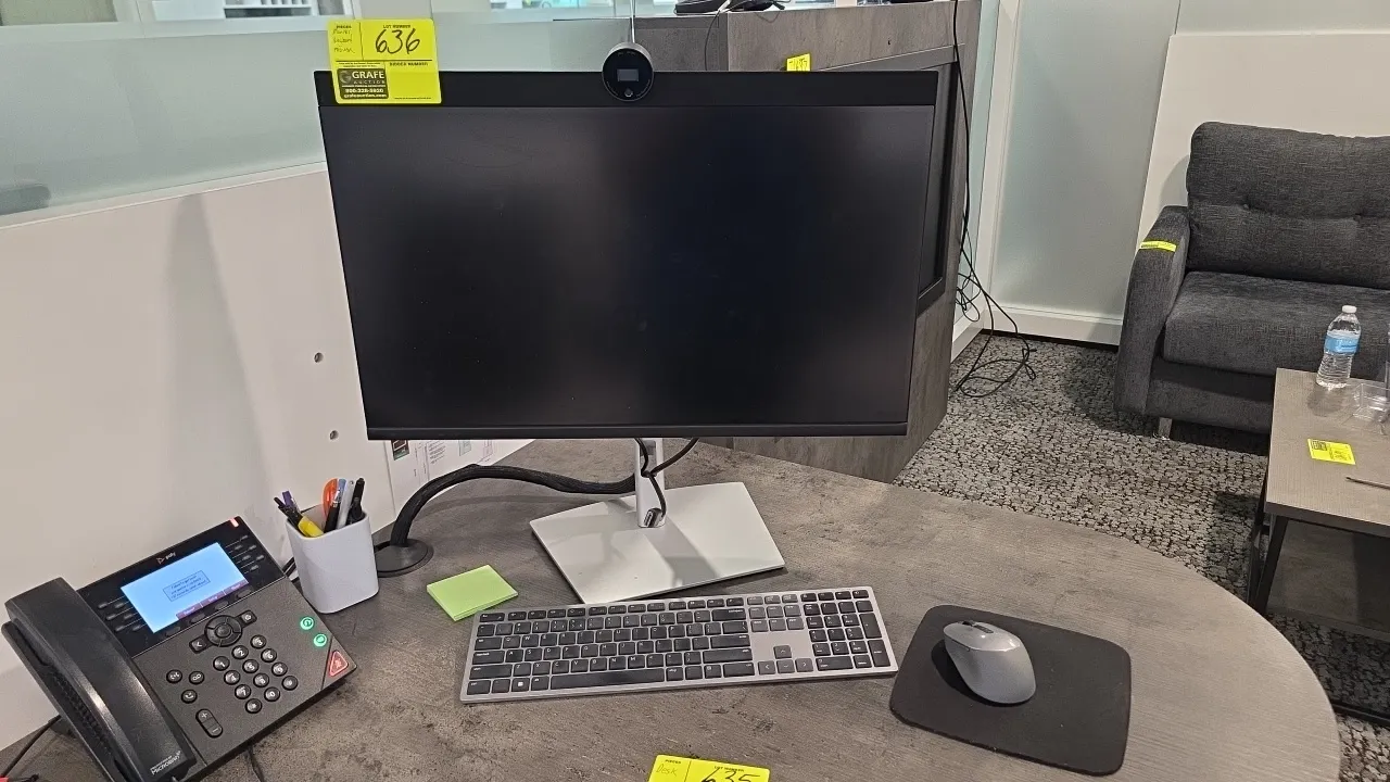 2024 Dell P2724DEB flat panel monitor with wireless keyboard and mouse. Features integrated pop-up webcam and adjustable stand. S/N: CN-0VXXPM-WSL00-4