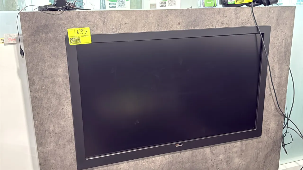 Samsung 50" flat screen color display monitor. Features a black bezel. Mounting structure, counter panel, and background items not included.
