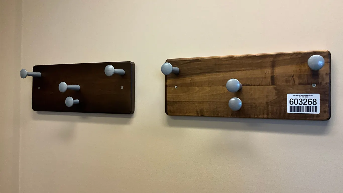 QTY OF (2) WALL MOUNTED COAT RACKS