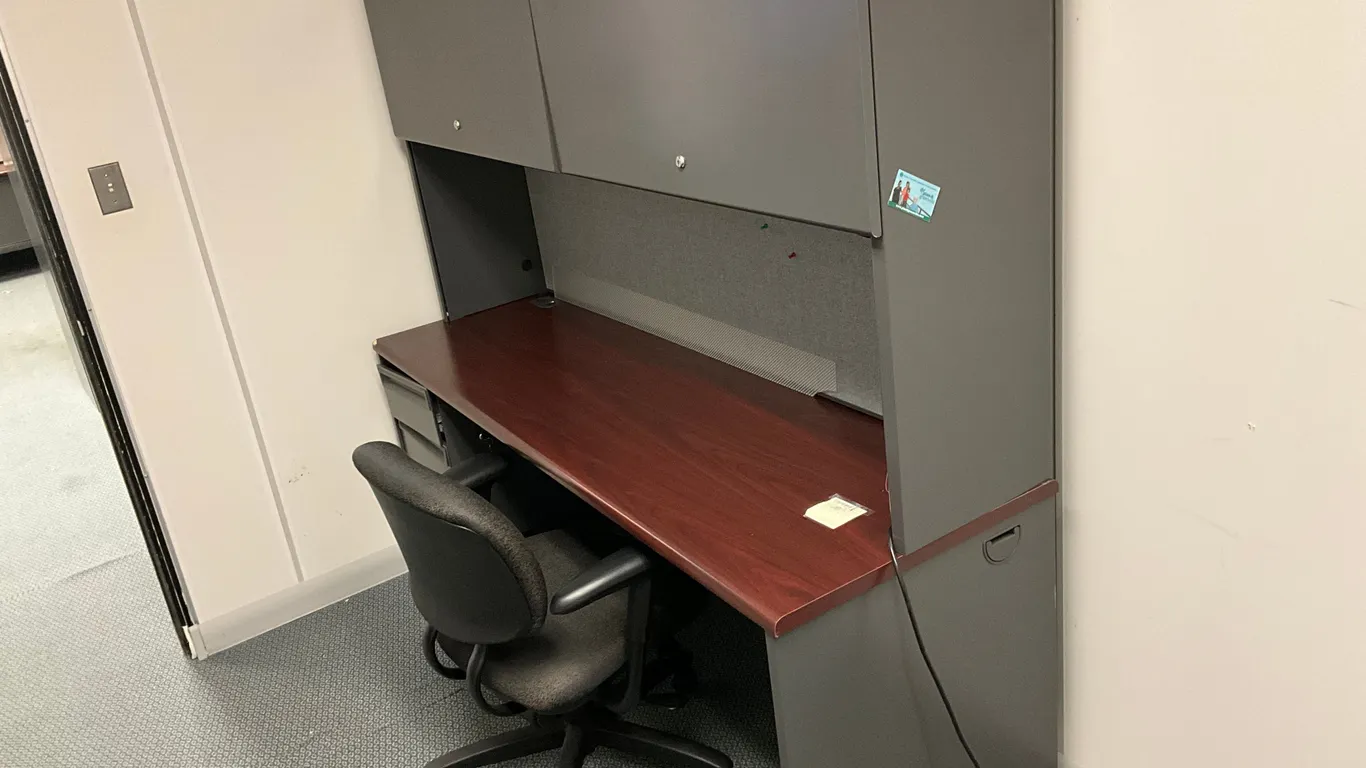 DESK W/ UPPER STORAGE CREDENZA