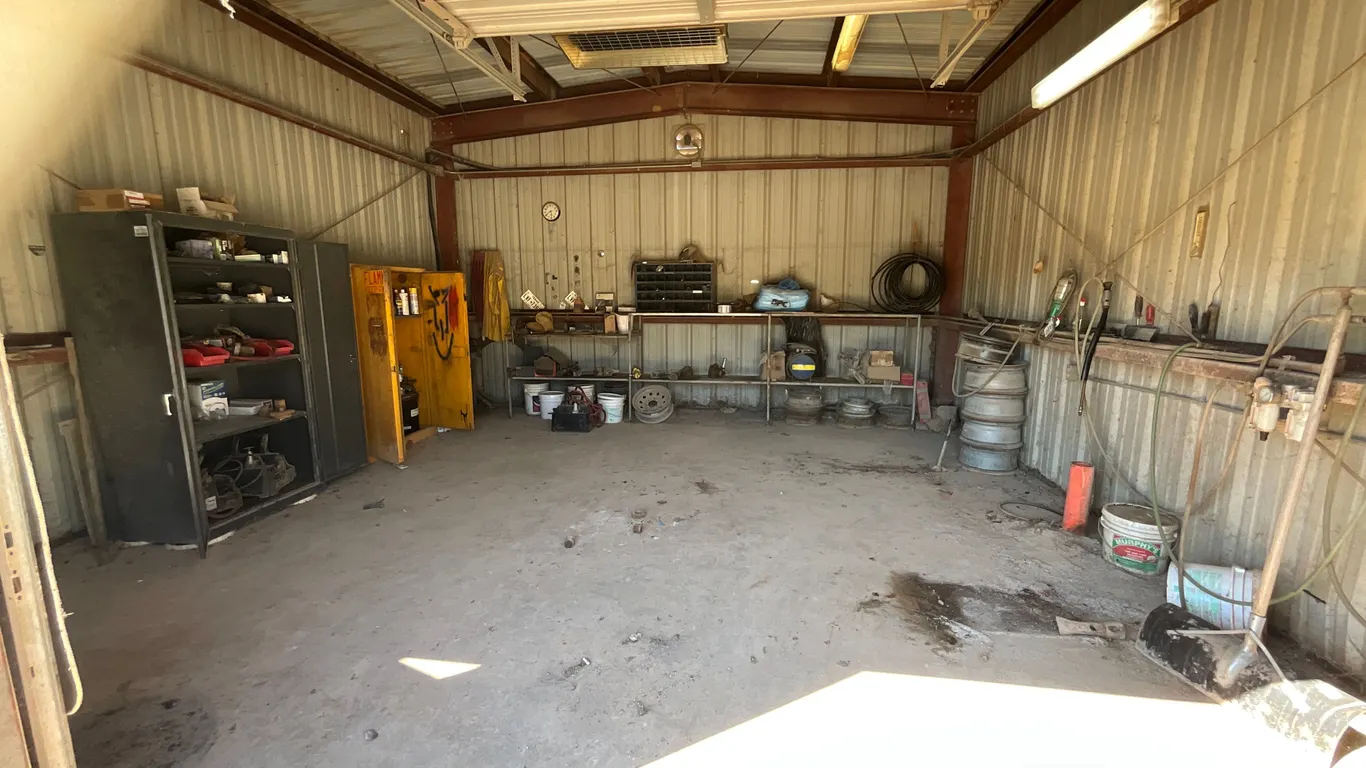 STORAGE CABINET WITH VARIOUS TIRE SERVICE TOOLS AND PARTS, STORAGE