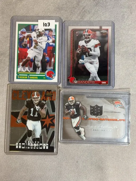 Shedeur Sanders & Kellen Winslow Rookie Lot - 2 of Each Including Winslow Patch