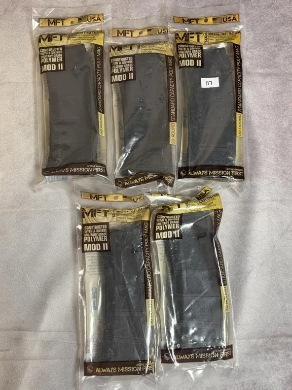 (5) MFT Polymer AR 15 Mags w/ 30 Round Capacity - Made in USA