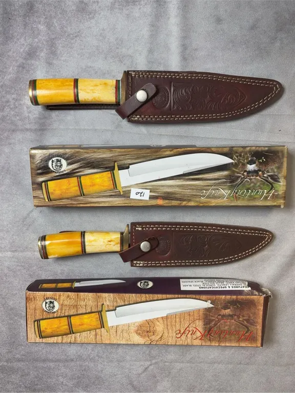 (2) Chipaway Cutlery Bowie Knives w/ Bone Handles - NIB