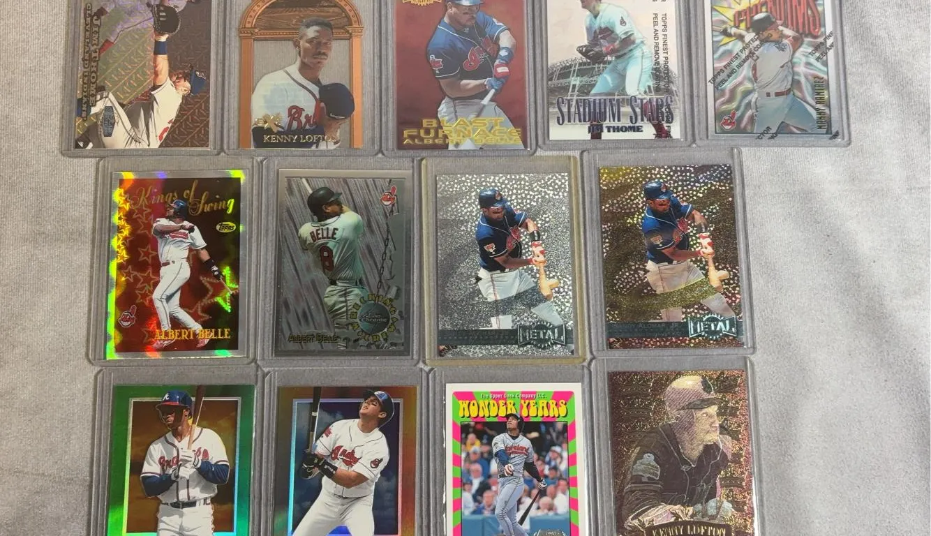 (13) Cards - Indians Greats Including 1998 Fleer Showcase Thome/1,000