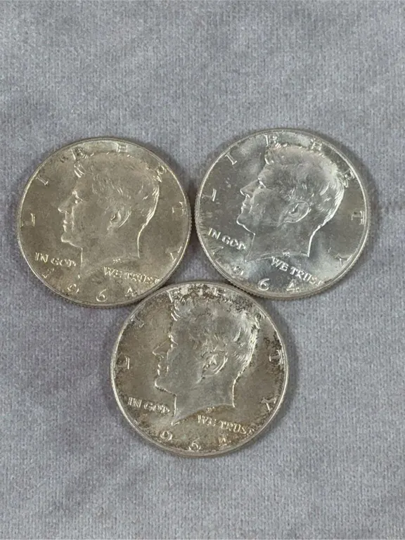 (3) 1964 Kennedy Halves 90% Silver