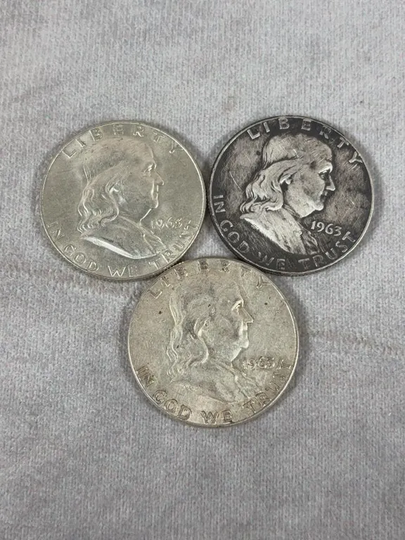 (3) Franklin Halves 90% Silver