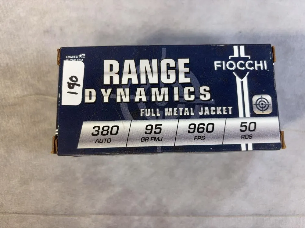 (2) 50 Round Boxes of Fiocchi 380 Auto 95 Gr. FMJ