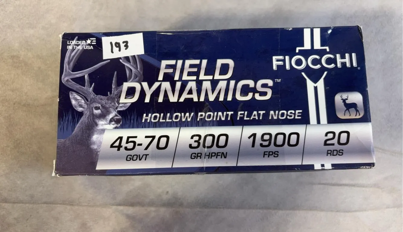 (2) 20 Round Boxes of Fiocchi 45/70 300 Gr. Flat Nose Hollow Point