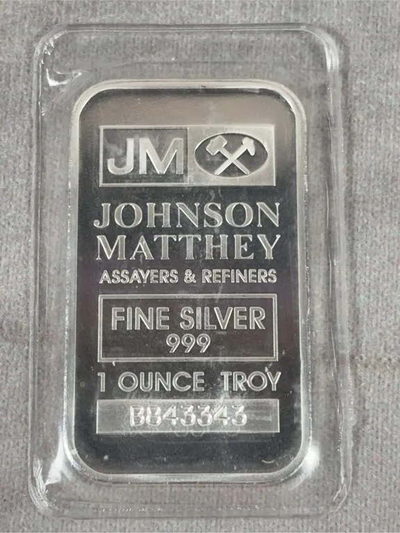 1 oz. bar .999 Silver Johnson Mathey