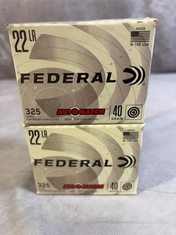 (2) 325 Round Boxes of Federal 22 LR 40 Gr. Round Nose