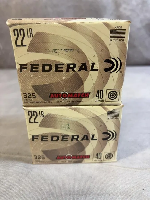 (2) 325 Round Boxes of Federal 22 LR 40 Gr. Round Nose