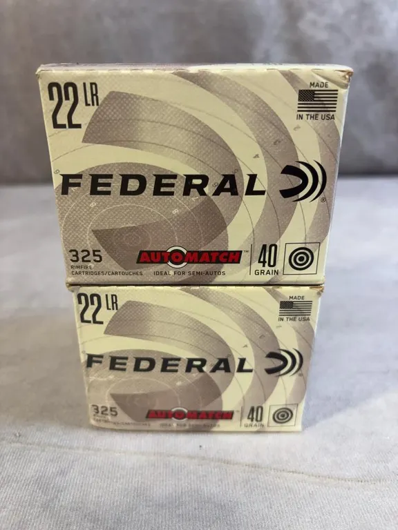 (2) 325 Round Boxes of Federal 22 LR 40 Gr. Round Nose