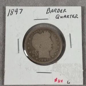1897 Barber Quarter 90% Silver