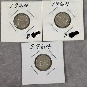 (3) 1964 Roosevelt Dimes 90% Silver