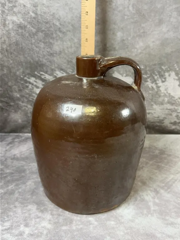 Dark Brown Albany Slip Glaze, Beehive Crock -Circa 1880-1920 -Very Good Condition w/ One Chip on the bottom edge