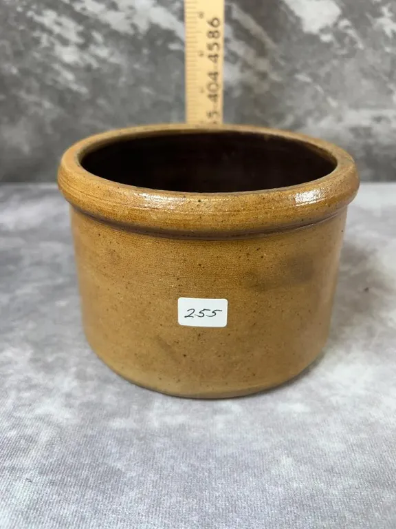 Small Crock Pot. Possible RRP Co. Circa 1880-1900 Very good condition with one small chip in the slip glaze
