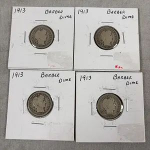 (4) 1913 Barber Dimes 90% Silver