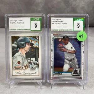 2020 Bowman Prospects Jazz Chisholm CSG 9 & 2019 Topps Galary Mike Yastremski Rc CSG 9