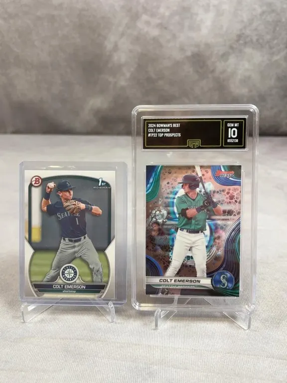 2024 Bowmans Best Top Prospects Colt Emerson GMA 10 & 2023 Bowman 1st Bowman Colt Emerson