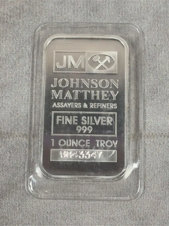 5 oz. bar .999 Silver Johnson Mathey