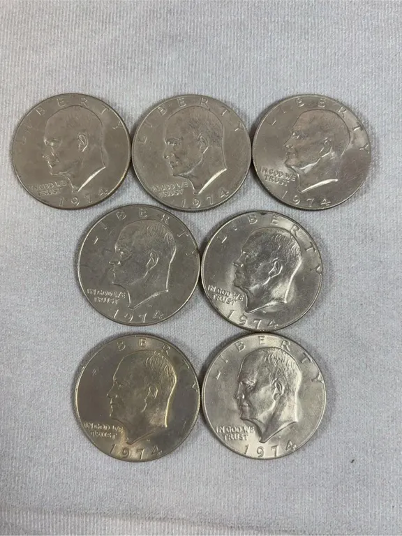 (7) 1974 Eisenhower Dollars