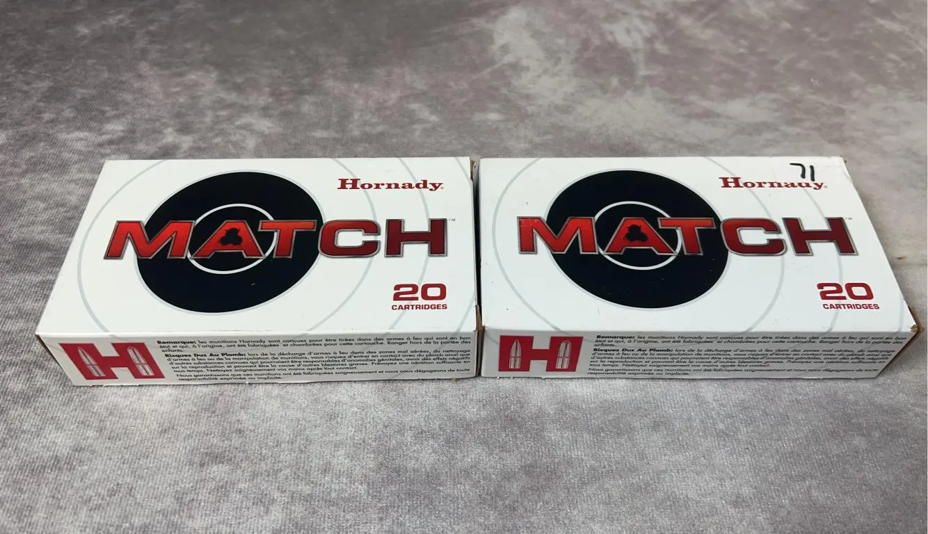 (2) Boxes of Hornady Match 308 Win 168 Grain ELD Match 20 Round Boxes