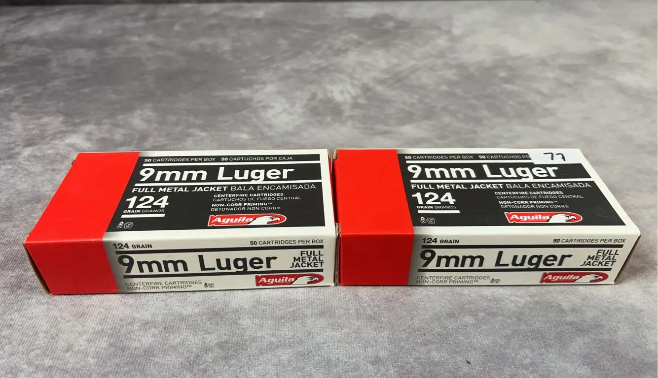 (2) 50 Round Boxes of Aguila 9mm 124 Gr. FMJ
