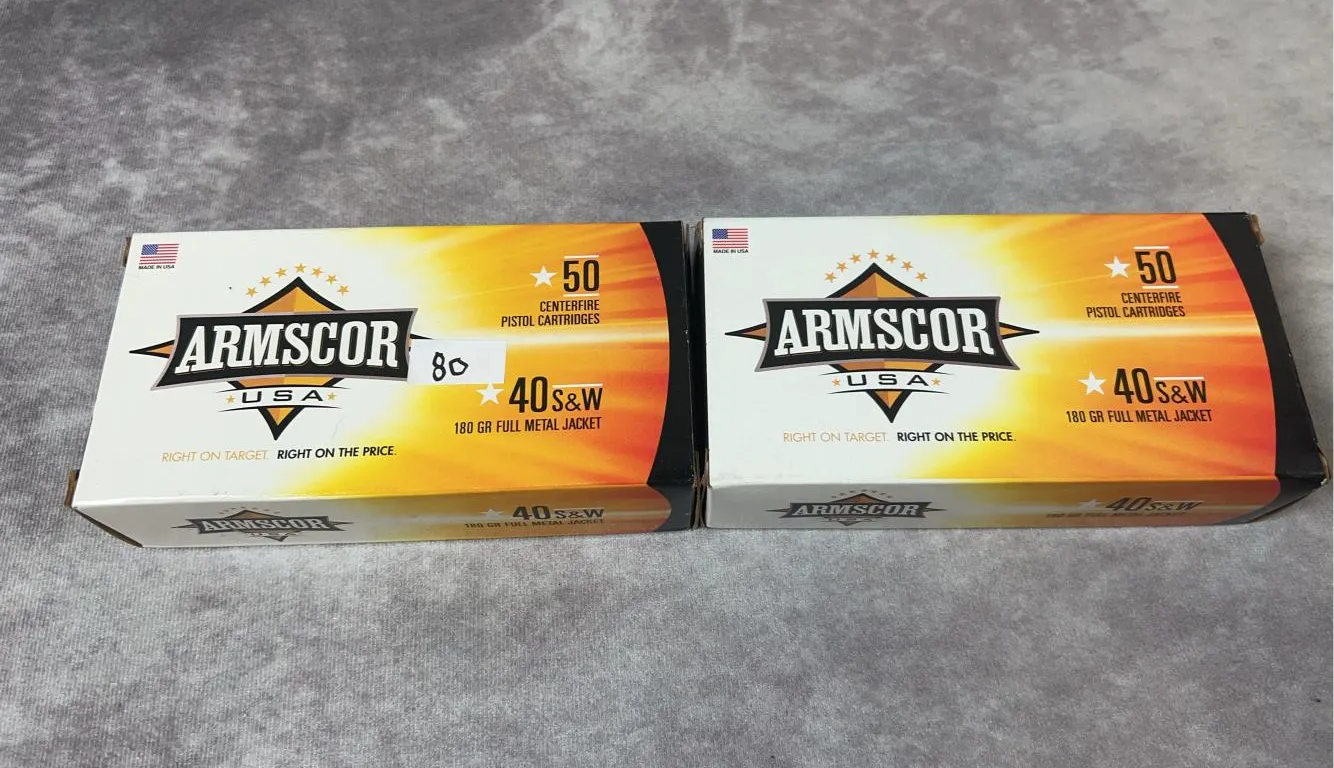 (2) 50 Round Boxes of Armscor 40 S&W 180 Gr. FMJ