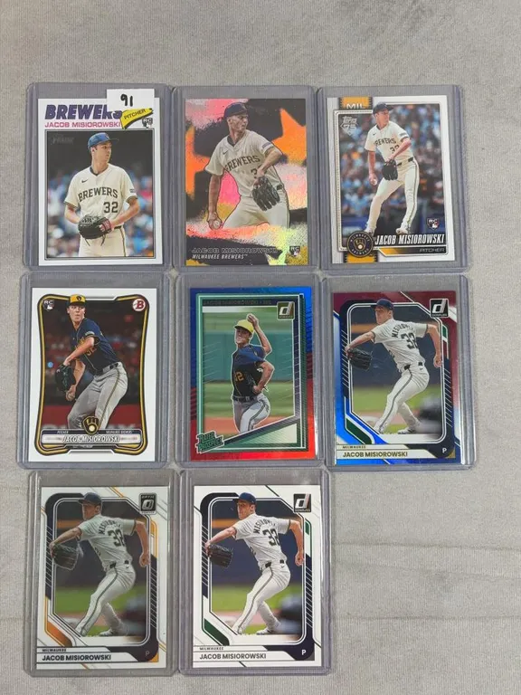 (4) Donruss & (4) Topps Jacob Misiorowski Rookie Cards