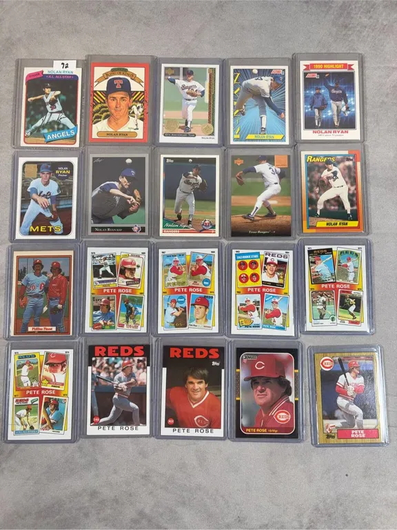 (10) Nolan Ryan & (10) Pete Rose Cards