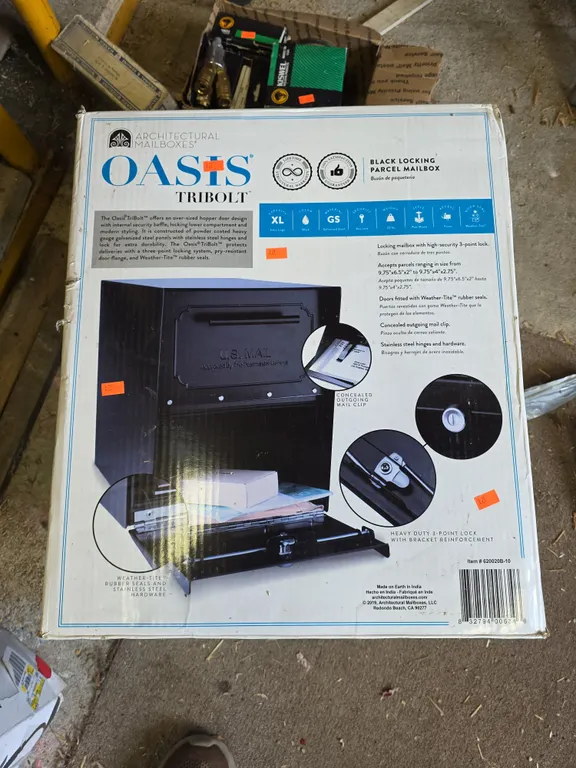 Black Locking Parcel Mailbox nib