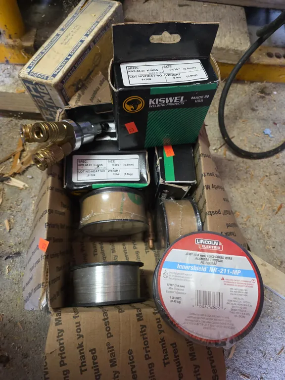 Air hose fitting, & welding wire